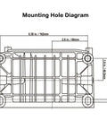 Mounting hole diagram for 7HP Gas Engine Horizontal Shaft Replacement Motor, 212cc 4 Stroke OHV Industrial Grade, wide mounting pattern.