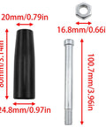 Revolving Hand Knob for Lathe M10x80mm Threaded Handwheel, plastic casing, metal nut and measurements shown, 2 Pack