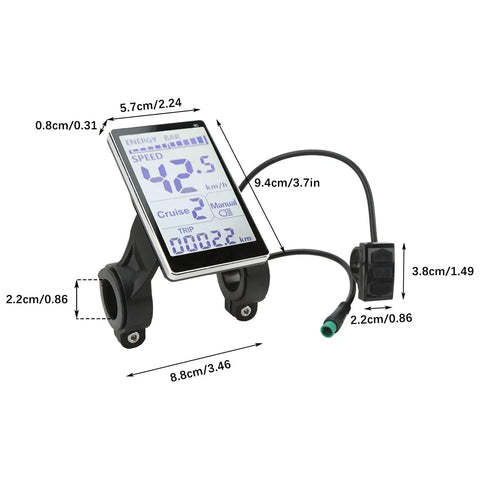 5 Pin E Scooter M5 Panel Meter LCD Screen With Waterproof Connector For E Bike Display And Control Panel Ride Ready Fits 31.8mm And 22.2mm Handlebars No 2 Protocol 24V To 60V Systems Wide Compatibility For Electric Bicycles And Scooters