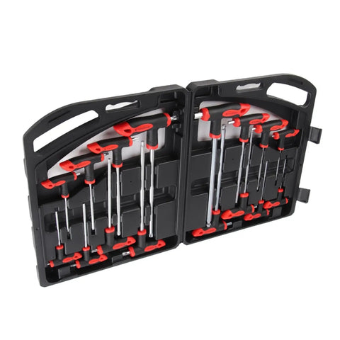 Top Notch 16 Piece Pro T Handle Hex Key Wrench Set With Ball Ends For Tight Spots Heavy Duty Chrome Vanadium Steel Tools Perfect For Auto Repair And Home Boss Jobs No More Stripping Screws in case
