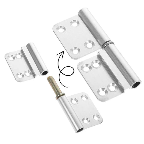 Six Pack Detachable Lift Off Door Hinges For Cabinets, Small Gates, And Indoor Use, Heavy Duty Weld On Metal Hinges With Screws
