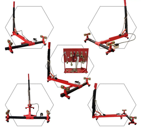 Heavy Duty Car Frame Repair Machine For Auto Body And Frame Repair Tool With 4409 Lbs Loading Capacity shown at different angles