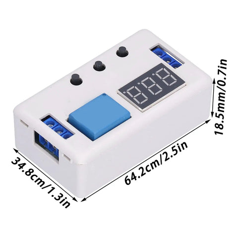 Adjustable Delay Timer Relay Module For Automation Projects, Industrial Grade DC 12V Controller With Optocoupler Isolation For Noise Immunity And Stable Signals, Easy Setup, Power Loss Memory, DIY Friendly And Pro Ready, white 64.2mm module with display