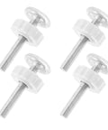 Heavy Duty M10 Threaded Spindle Rods For Baby Safety Gates 4 Pack White Replacement Mounting Bolts close-up view.