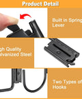 Heavy Duty Pro Grade Steel E Track J Hook With Spring Fitting For E And X Rail 2 And 4 Inch Trailer Hooks close-up view.