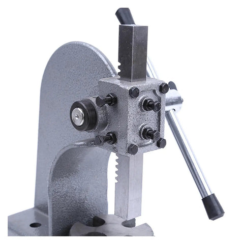 Close-up of Heavy Duty Cast Iron Manual Desktop Arbor Press for precise stamping and bearing installations.