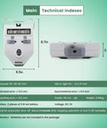 Digital PD Meter With Memory Function LCD Display For Eyes, Optical Pupilometer with dimensions and specifications on green background