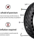 Side view of Two Pack Ready To Roll 50/75-6.1 Inch Solid Scooter Tires For All 8.5 Inch Electric Scooters Replacement Wheels