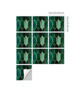Emerald Holographic Hexagon Peel And Stick Backsplash Tiles 5.9 inch square Art Deco self adhesive PVC wall tiles layout