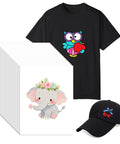 Dark Fabric Heat Transfer Paper For Inkjet And Laser Printers 20 Sheets 8.5x11 Compatible with custom T-shirts and hats.