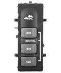 Plug And Play Four Wheel Drive Switch For 2001 2002 Chevy Silverado 1500 2500 3500 And GMC Sierra 1500 2500 3500 Suburban Tahoe Yukon XL Direct Replacement Easy Install For Electric Multi Function Control, front view