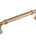 Reeded 5 Inch Center To Center Bar Pull In Honey Bronze Durable Cabinet Hardware With Classic Look, Smooth Operation, Everyday Use Ready, Built To Last, Perfect For Kitchens And Bathrooms, angled