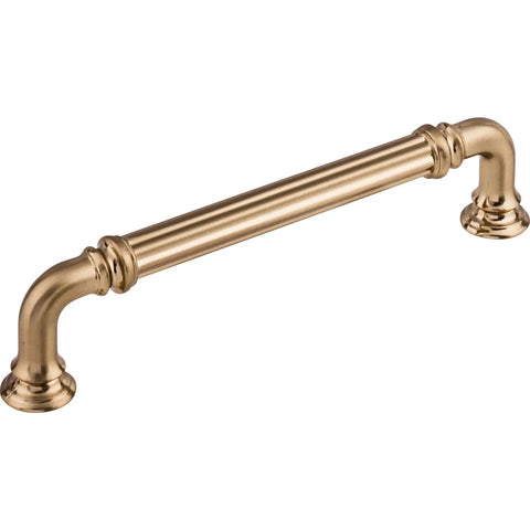 Reeded 5 Inch Center To Center Bar Pull In Honey Bronze Durable Cabinet Hardware With Classic Look, Smooth Operation, Everyday Use Ready, Built To Last, Perfect For Kitchens And Bathrooms, angled