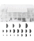 Pro Woodruff Key Assortment Kit With 135 Precision Carbon Steel Half Moon Sets M2 M10 For Pulleys And Drive Shafts, in storage case