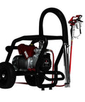 Professional Electric Airless Paint Sprayer Boasting PermaStroke Tech And 3300 Psi Thrust showing black frame and spray gun.