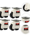 4-Piece Heavy Duty Swivel Caster Set 3 Inch With Plate Mounts Built Tough Adjustable Leveling Wheels For Workbenches Industrial Equipment And Transport Nylon Wheels On Rugged Aluminum Bodies, four casters