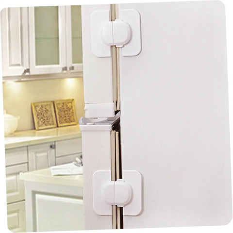 Six Pack Child Safety Locks For Cabinets And Refrigerators Easy To Install White Latches on kitchen fridge door