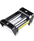 Solid 4000lb Electric Winch With 12V Motor And Three Stage Planetary Gears for truck, ATV, trailer, featuring black and chrome roller fairlead.
