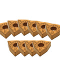 Ten gold carbide turning inserts (WNMG080408) with central holes, for external turning on steel.
