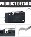Two Pack Limit Microswitch Replacement For Cushman Commander 22 Vehicles And EZGO Gas And Electric Models From 2003 And Newer D2VW-01L3-3HS Replacement Compatible Drop In Ready showing top view with contact lever and contact points.