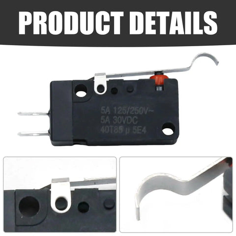 Two Pack Limit Microswitch Replacement For Cushman Commander 22 Vehicles And EZGO Gas And Electric Models From 2003 And Newer D2VW-01L3-3HS Replacement Compatible Drop In Ready showing top view with contact lever and contact points.