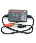 Heavy Duty Wireless Battery Monitor Smart Tester With Bluetooth For Lead Acid Packs Auto Load Scanner Cranking Gauge and Low Voltage Warning connected to battery terminal.