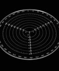 Front view of 7.87-inch round center finder compass, transparent acrylic woodworking lathe tool.