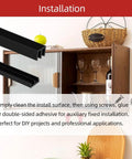 Installation of Sliding Door Track Kit For One Quarter Inch Thick Panels, U Channel Rubber For Sliding Cabinet And Closet Doors, Black, 4 Feet, PVC.