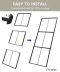 36 Inch By 84 Inch Glass Sliding Barn Door With Black Aluminum Frame And Clear Tempered Glass, 3 Panel Modern French Style