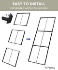 Three Panel Glass Sliding Barn Door 30x84 Inches, Black Aluminum Frame With Clear Tempered Glass, Easy to Install, Assembly Steps