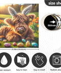 Cute Highland Cow Magnetic Dishwasher Cover For Farmhouse Kitchen Decor 23x26 Inches with easy trim shown with size details