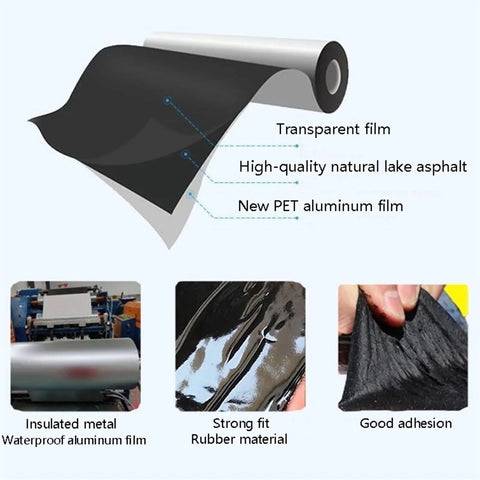 Pro Grade Self Adhesive Flashing Tape Aluminum Foil Waterproof Sealant features transparent film and rubber, ideal for sealing.