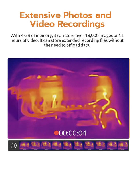 GT16D Dual Spectrum Thermal Camera With 240x240 UIRA IR Resolution And Smart UIRA Scene For Quick Moisture Checks Pro Grade Insulation Tests Floor Heating Electrical Systems And Solar Panel Diagnostics, thermal video playback