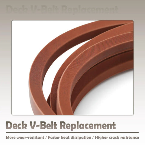 Close-up of heavy duty mower deck drive belt for Ferris FW35 and F160Z 48 and 52 inch deck mowers 5103392FS aramid cord.