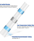 100 Pack Blue Waterproof Solder Seal Wire Connectors 16-14 AWG, Heat Shrink Butt Connectors With Double Wall Tubing and Hot Melt Adhesive