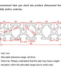 Technical drawing of Two Pack 20 Series Aluminum Extrusion Profile 23.6 Inch Long T Slot 2080 with measurements.