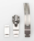 Heavy Duty Stainless Steel Hose Clamp Kit With 50 Foot Band 10 Fasteners And 5 Splices shown in close-up