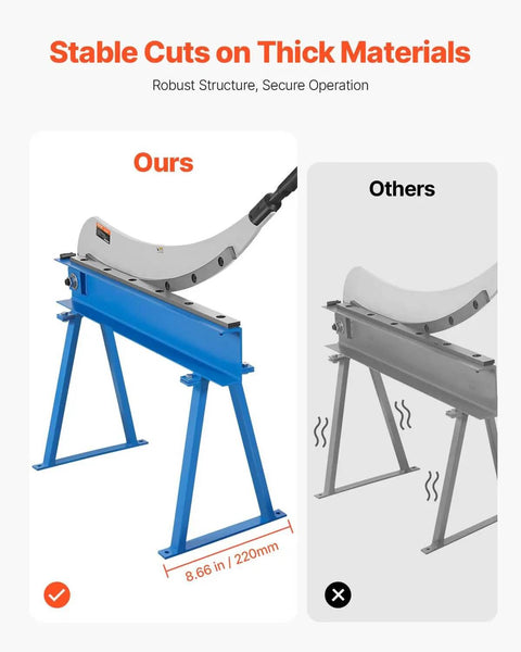 Beefy Hand Plate Shear 31.5 Inch Max Cutting Length Manual Sheet Metal Cutter With T10 High Hardness Blades blue shear comparison