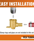 Bulk 25 Pack One Half Inch PEX Drop Ear Elbows Lead Free Brass Fittings For Water Lines NSF ANSI 61 Certified UPC Listed