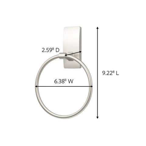 Premium Satin Nickel Self Adhesive Bathroom Towel Ring Damage Free Wall Mount Holder With Heavy Duty Strips For Easy Peel Stick No Drill Renter Friendly Home Decor