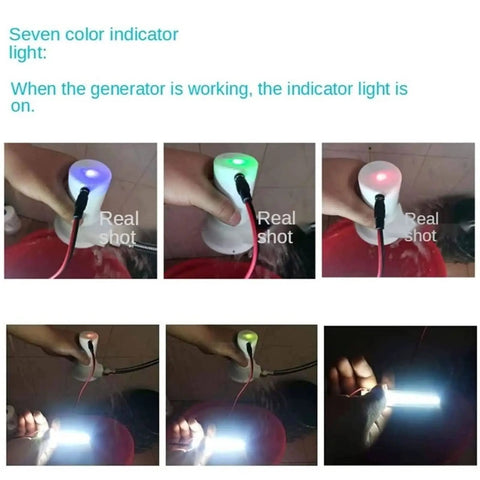 Portable Micro Hydroelectric Turbine Generator 50W With Brushless Permanent Magnet Motor for Home and Outdoor Use indicator lights