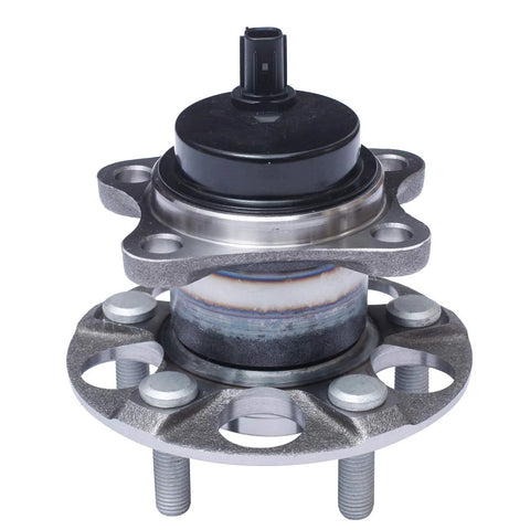 Front view of Pair Rear Wheel Bearing And Hub Assembly For 2010 To 2015 Prius Excluding Prius C And Prius V Models Plus 2012 To 2015 Prius Plug In 5 Lug With ABS OEM Approved And ISO Certified