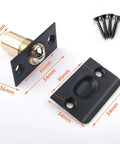 Super Solid Brass Steel Adjustable Ball Catch Door Latches 10 Or 15pcs Spring Roller Catches for closet, showing components and measurements.