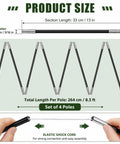 Diagram showing 8.5Feet Fiberglass Tent Pole Replacement Kit with dimensions, elastic shock cord feature, 8mm diameter poles