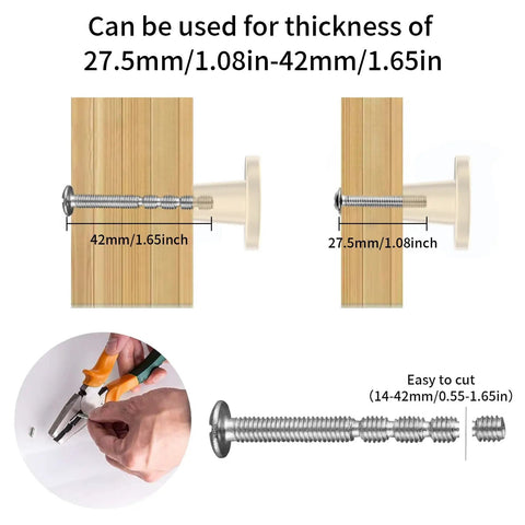 Brass Drawer Knobs 25mm 1 Inch Gold Cabinet Knobs Set Of 12 installation with adjustable screw lengths