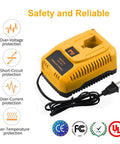 Hot Replacement Charger For Dewalt 7.2V To 18V NiCad And NiMH Batteries DC9310 Compatible with safety features icons