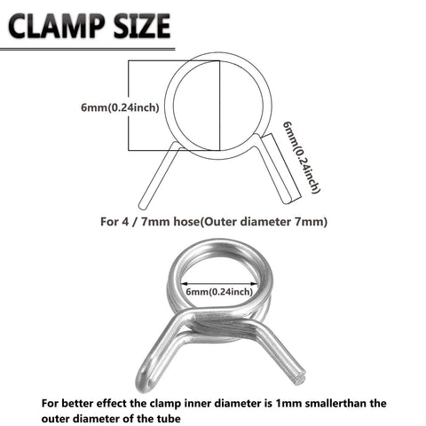 Diagram of 1/4 Inch Irrigation Hose Clamp For Leak Proof Watering, Easy Install, DIY Friendly Drip Irrigation Kit Connector