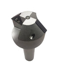 Front view of Zouzmin 3/4in shank boring bar with 2 carbide inserts for chamfering
