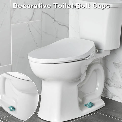 Chic Cute Turtle Toilet Bolt Covers 2 Pack For Bottom Of Toilet Coastal Beach House Bathroom Decor Easy Install Screw Cap Covers