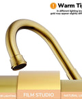 4 Inch Brushed Gold Bathroom Sink Faucet With Pop Up Drain And 2 Supply Hoses Lead Free Stainless Steel 2 Handle Centerset Vanity